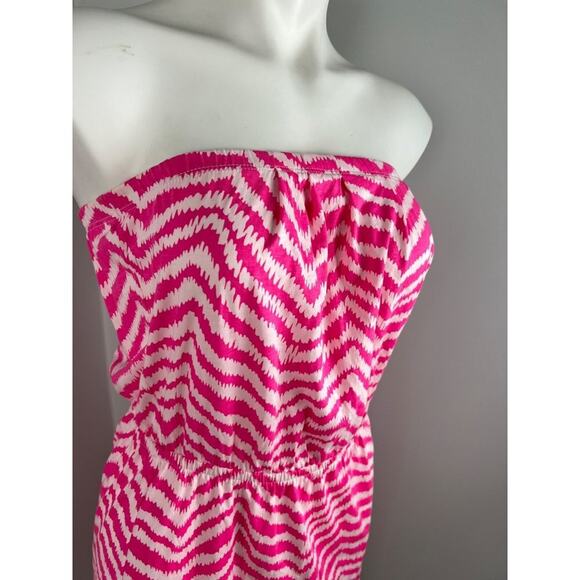 Lilly Pulitzer Pima Cotton Tropical Pink Zebron Windsor Strapless Dress XS - Picture 2 of 7